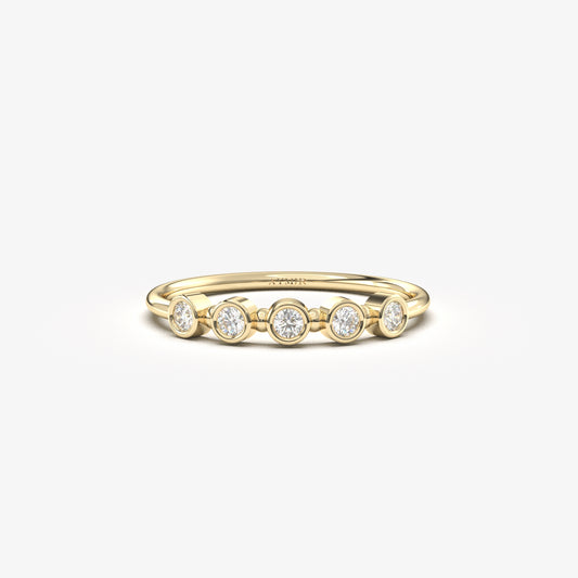 18K Bezel Setting Gold Ring - 2S197