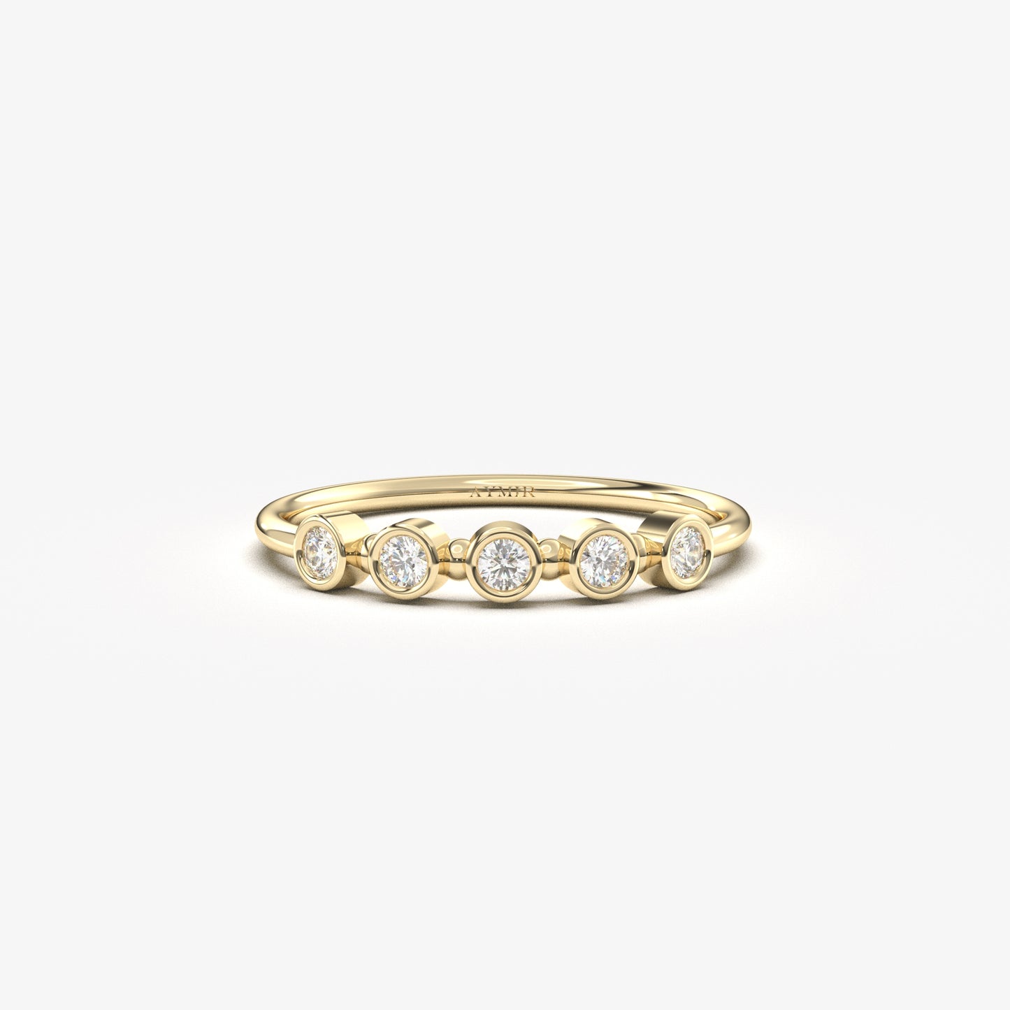 14K Gold Bezel Setting Diamond Ring - 2S197