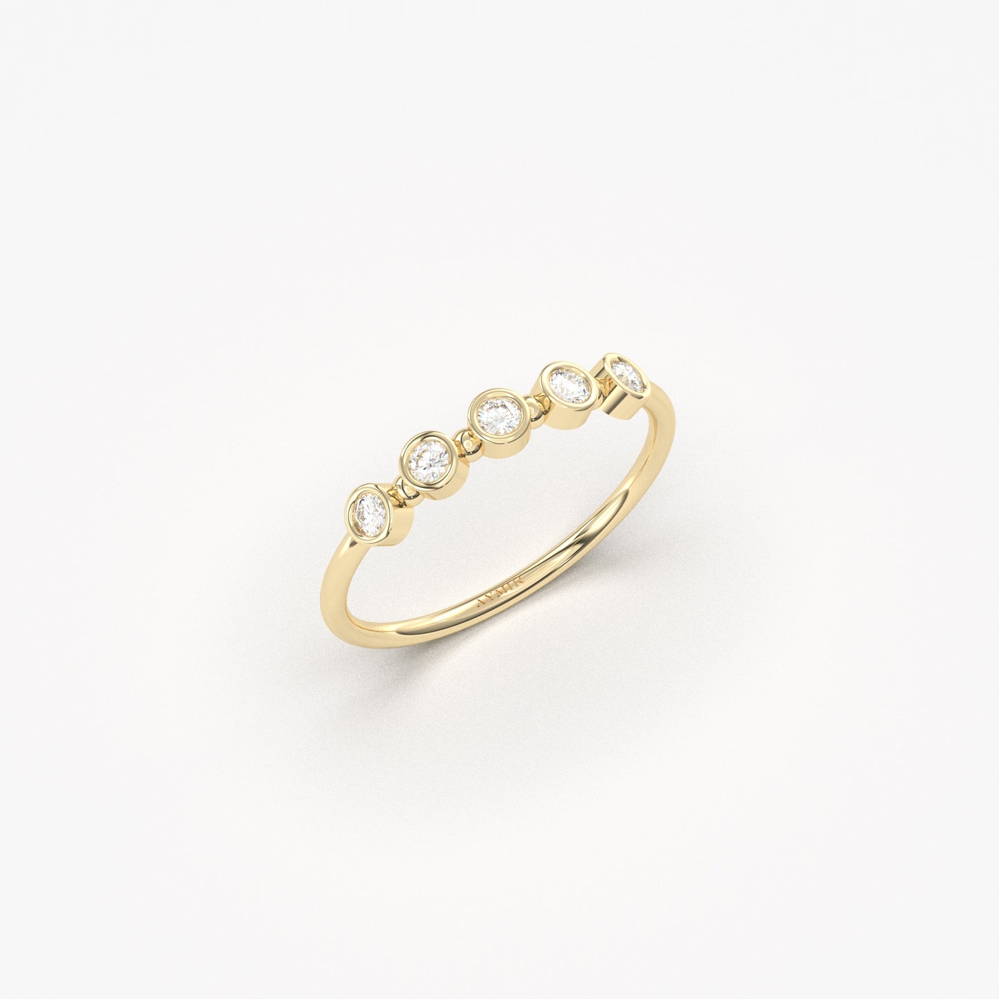 14K Gold Bezel Setting Diamond Ring - 2S197