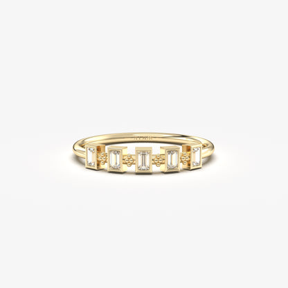 10K Gold Mini Baguette Ring - 2S200DIA