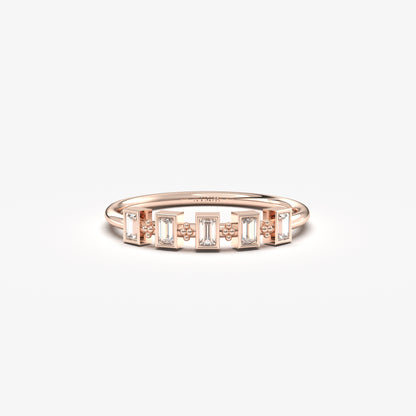 18K Gold Mini Baguette Diamond Ring - 2S200DIA