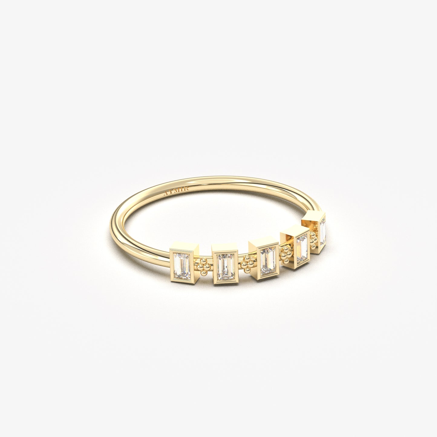 10K Gold Mini Baguette Ring - 2S200DIA