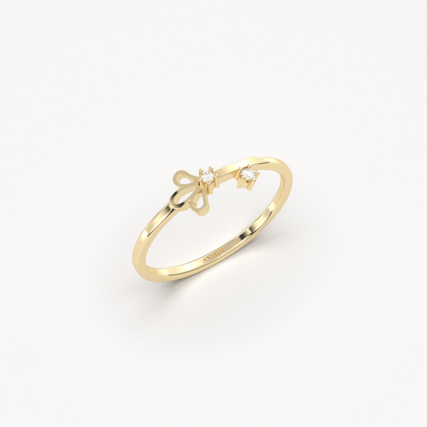 18K Gold Stack Mini Diamond Ring - 2S201