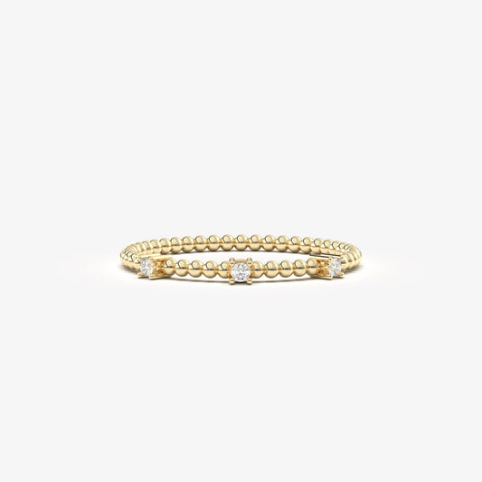 18K Gold Bubble Band Diamond Ring - 2S202