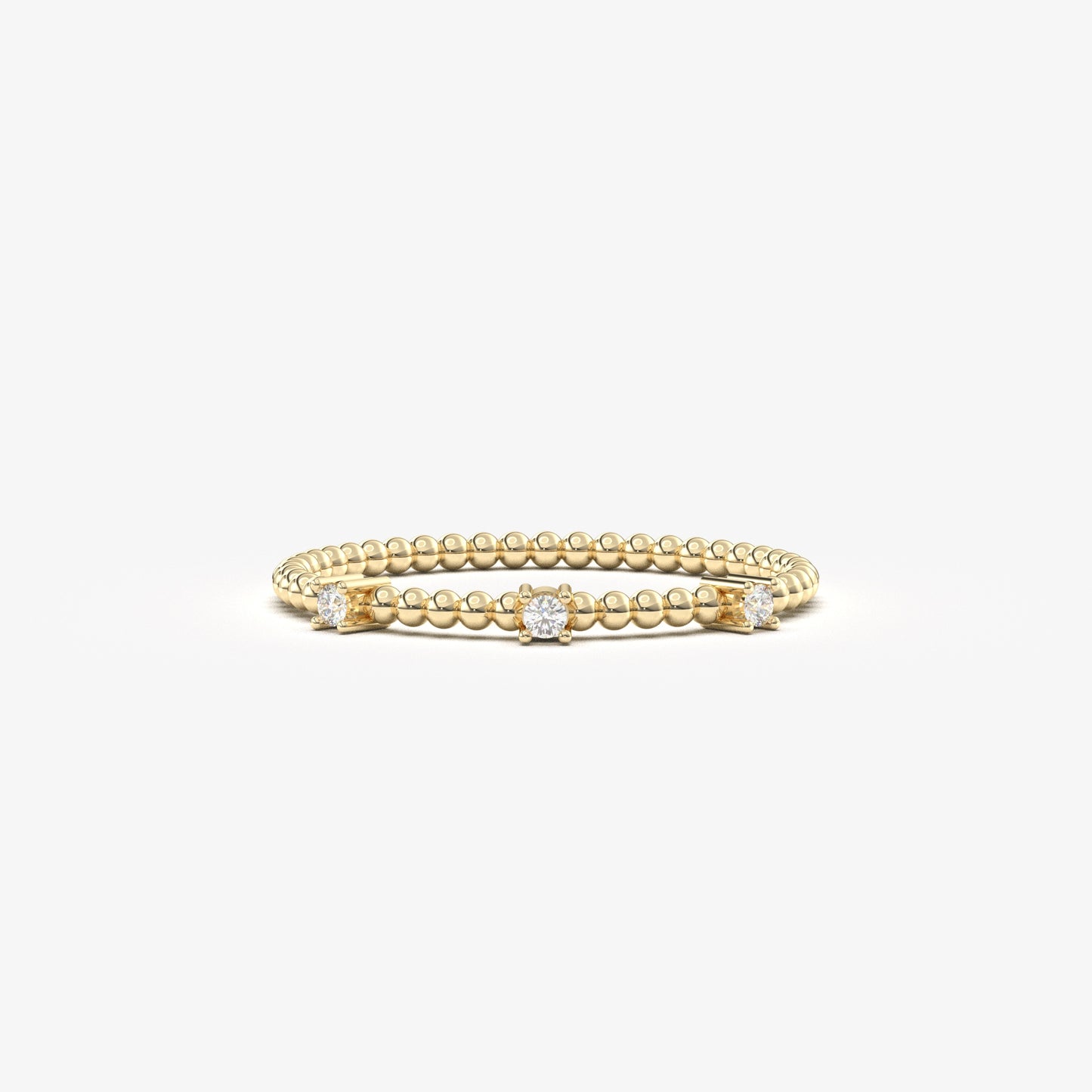 14K Gold Bubble Band Diamond Ring - 2S202