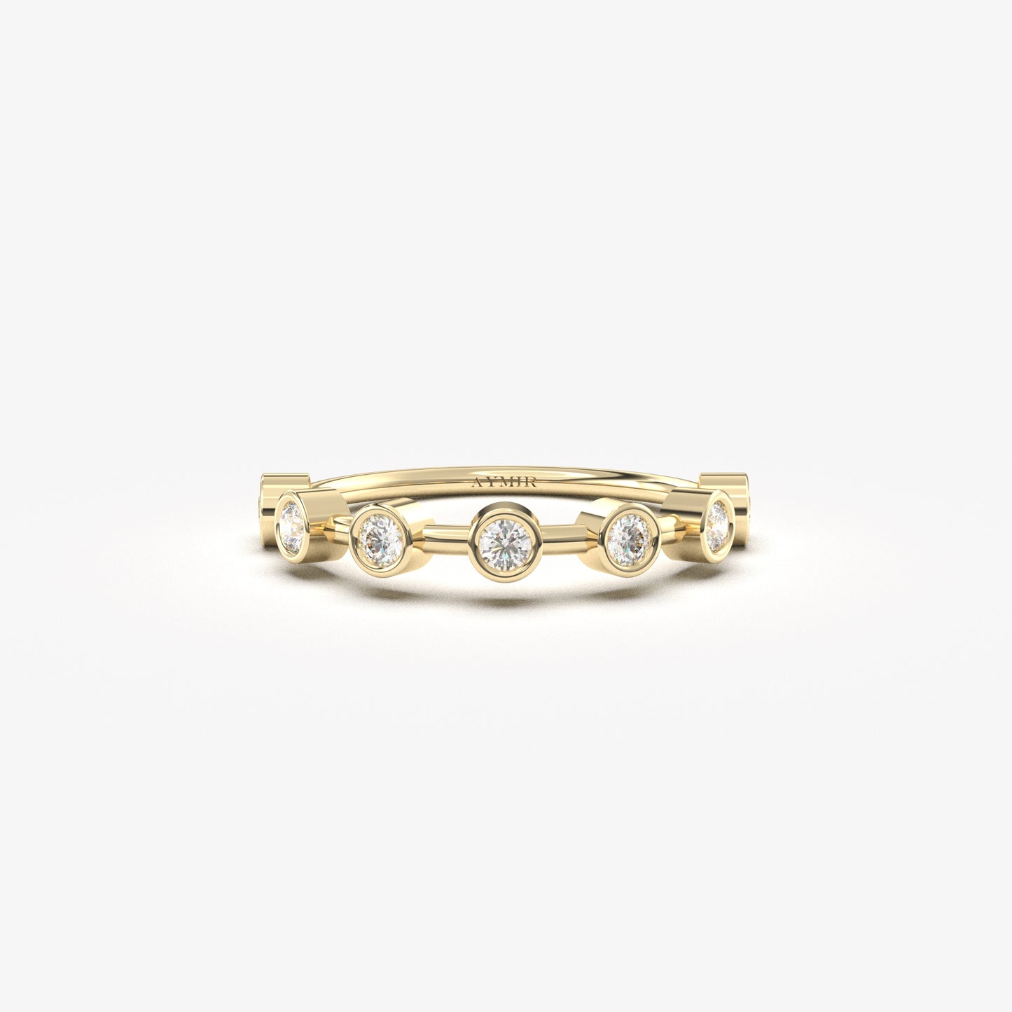 10K Gold 7 Stone Bezel Setting Diamond Ring - 2S20DIA