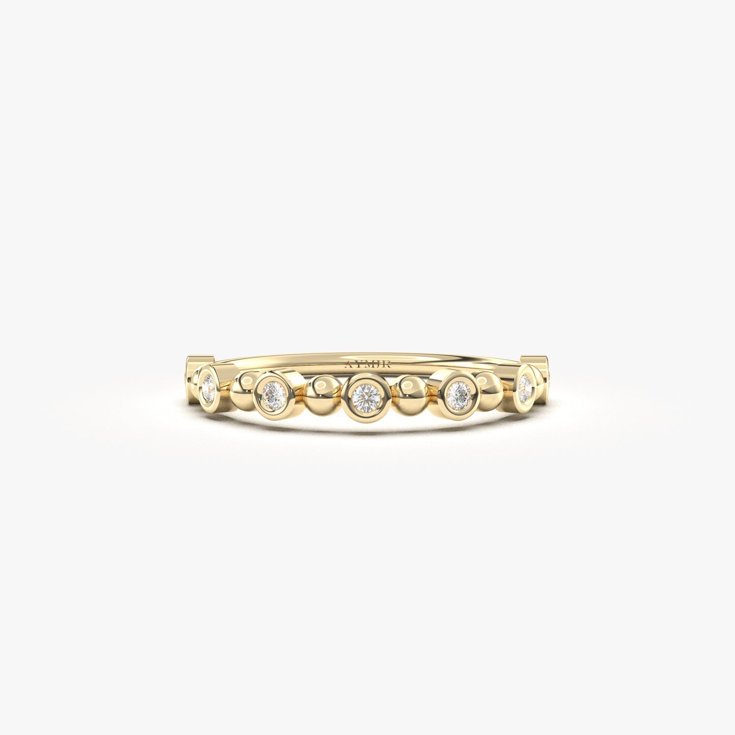 10K Gold Bubble Stack Ring - 2S211DIA