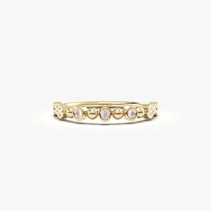 10K Gold Bubble Stack Ring - 2S211DIA