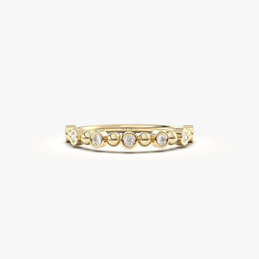 10K Gold Bubble Stack Diamond Ring - 2S211DIA