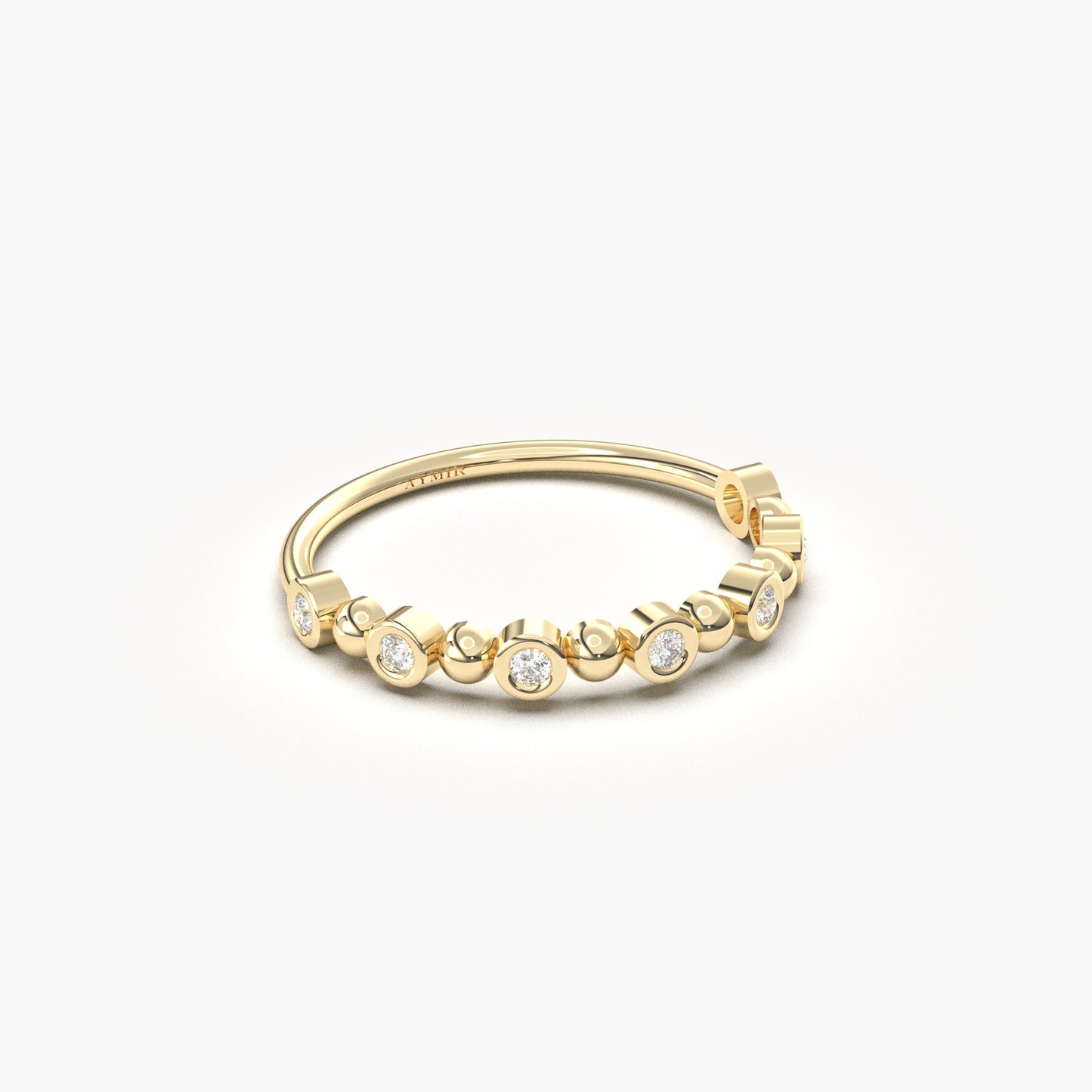 10K Gold Bubble Stack Ring - 2S211DIA