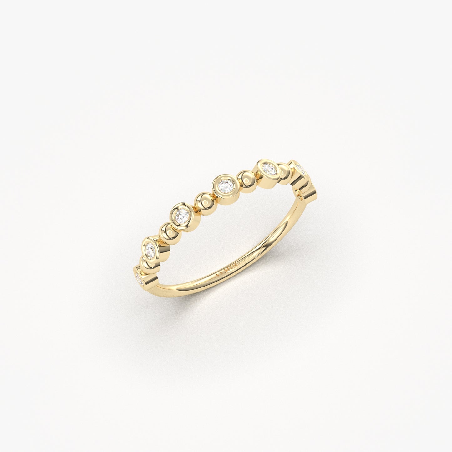 10K Gold Bubble Stack Ring - 2S211DIA