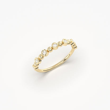 10K Gold Bubble Stack Ring - 2S211DIA