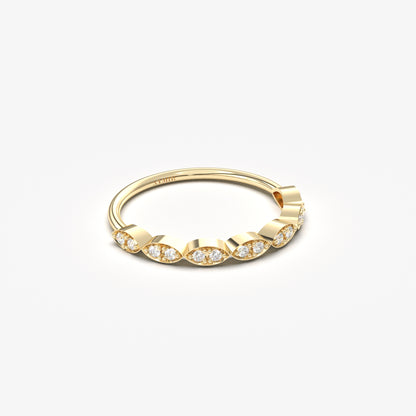 18K Gold Thin Wedding Ring - 2S21DIA