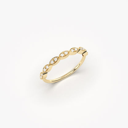 18K Gold Thin Wedding Ring - 2S21DIA