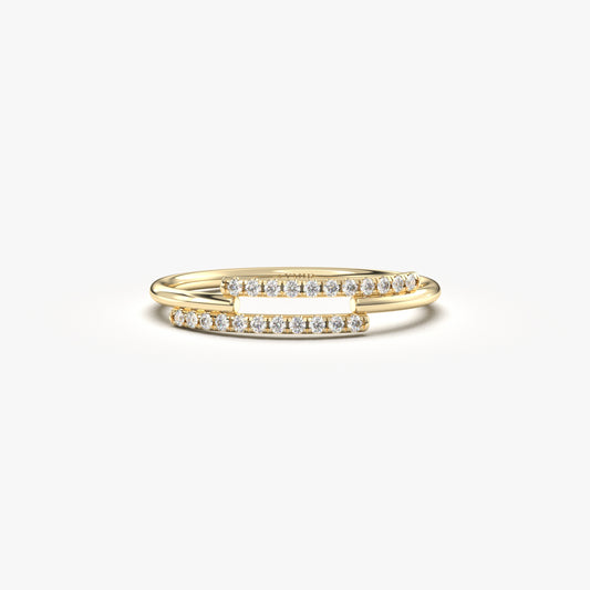 10K Gold Dainty Ring - 2S226DIA