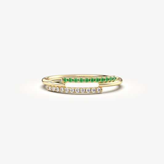 10K Gold Emerald Diamond Ring - 2S226EMEDIA