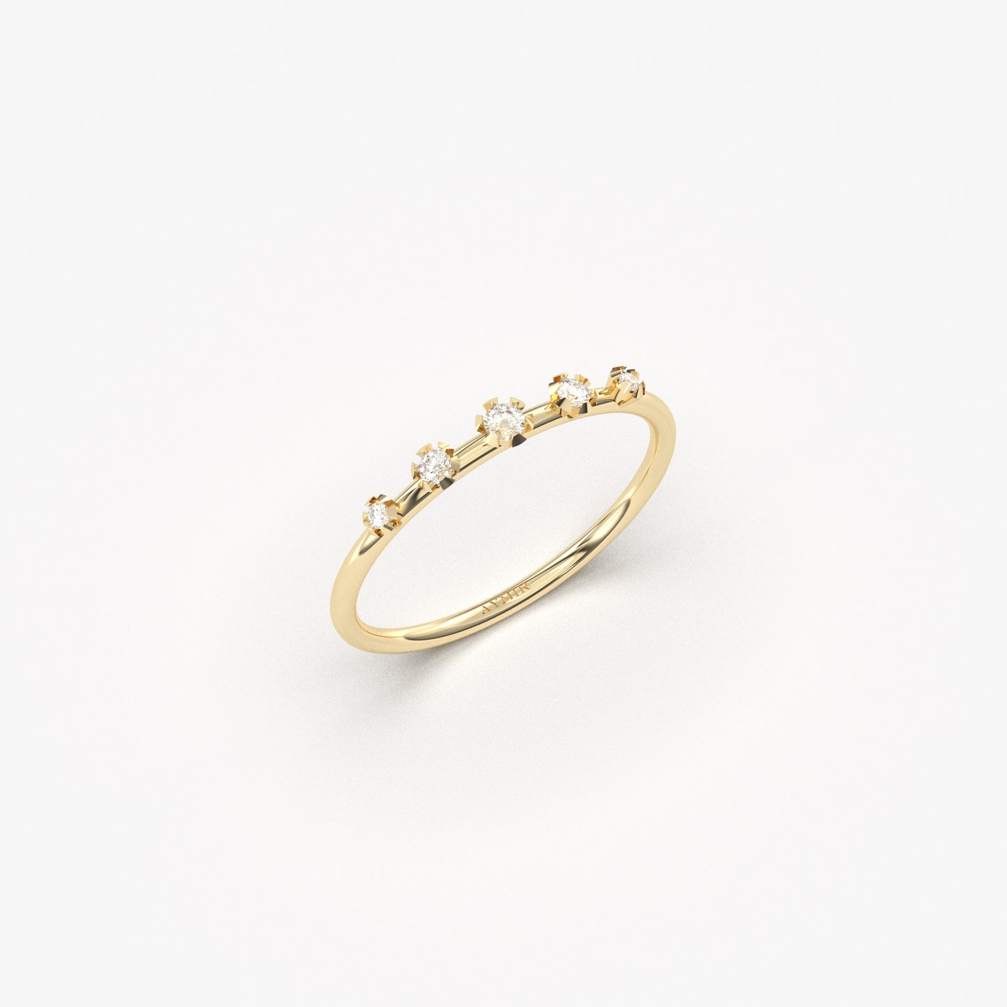 18K Gold Stacking Ring - 2S22DIA