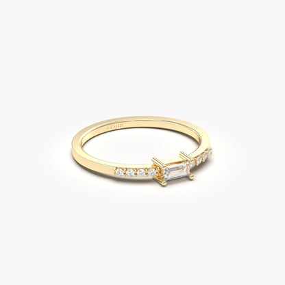 10K Gold Baguette Diamond Ring - 2S2DIA