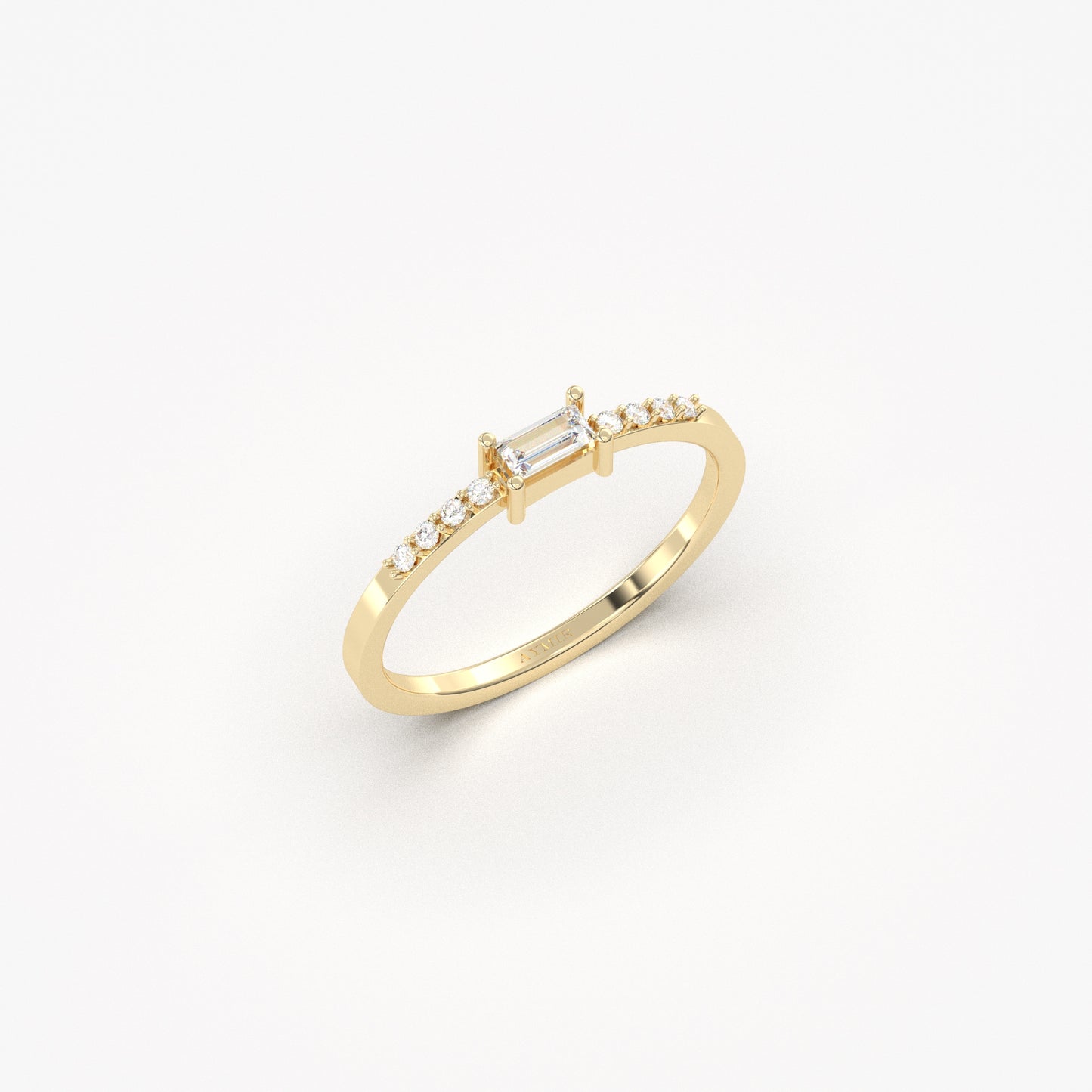 10K Gold Baguette Diamond Ring - 2S2DIA