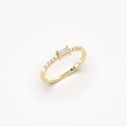 10K Gold Baguette Diamond Ring - 2S2DIA