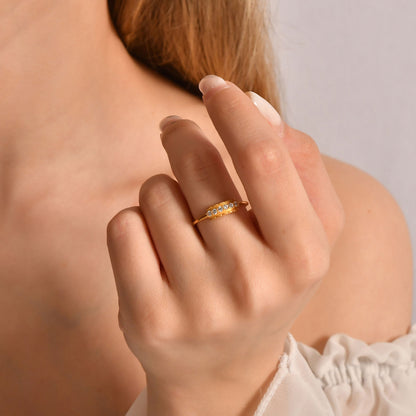 18K Solid Gold Modern Ring - 2S134