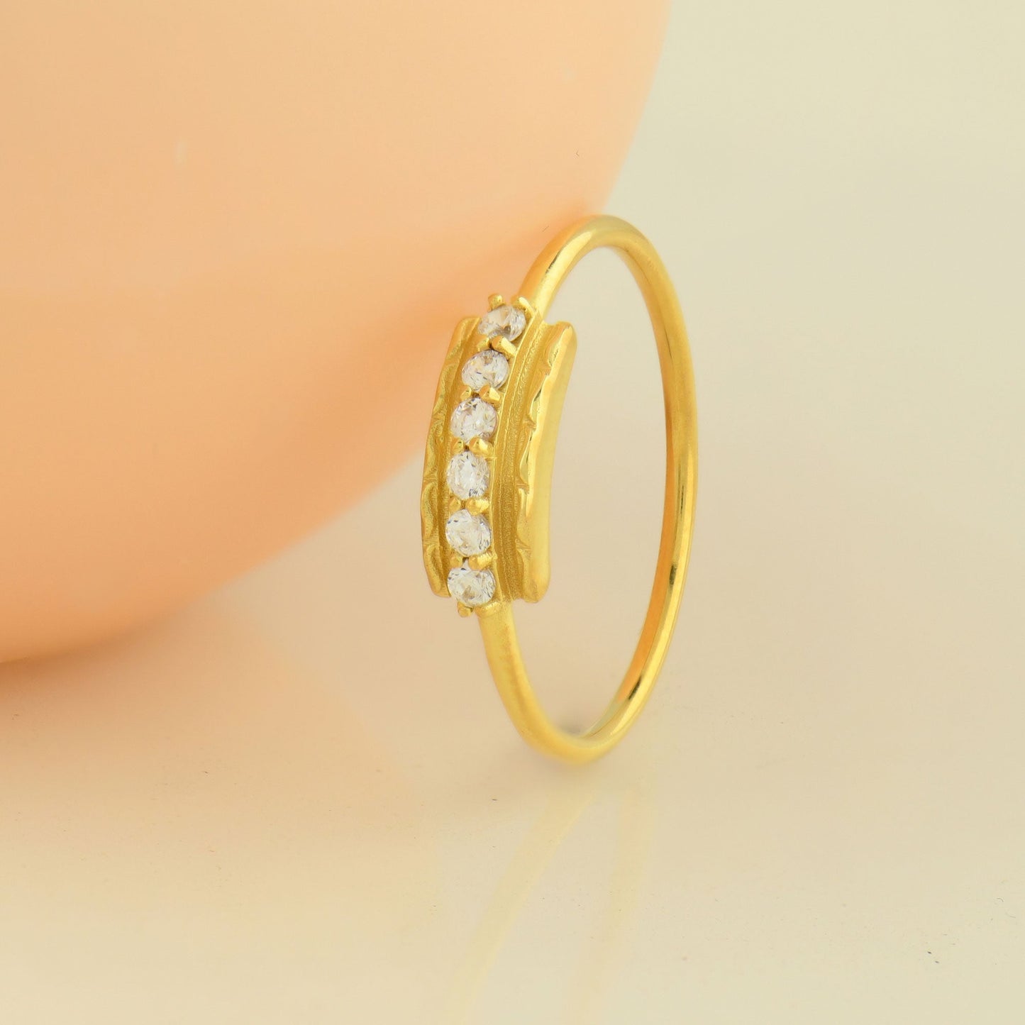 18K Solid Gold Modern Ring - 2S134