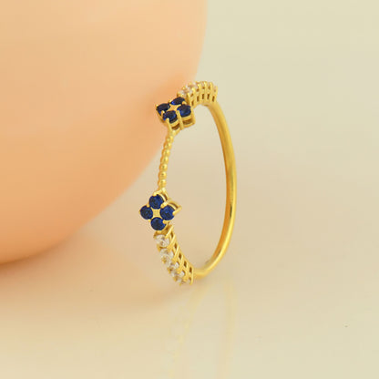 10K Gold Unique Diamond Sapphire Ring - 2S176SAF