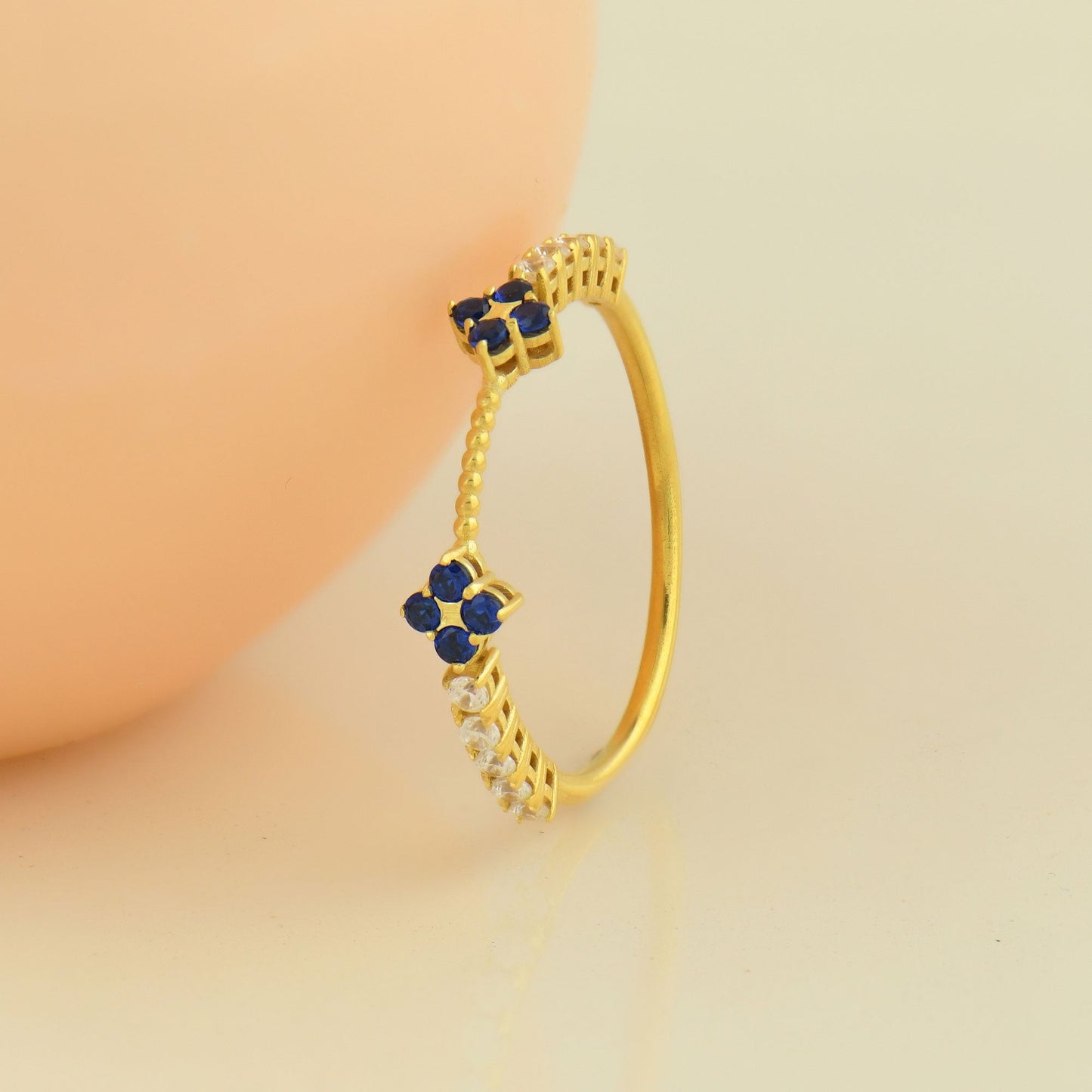 10K Gold Unique Sapphire Ring - 2S176SAF
