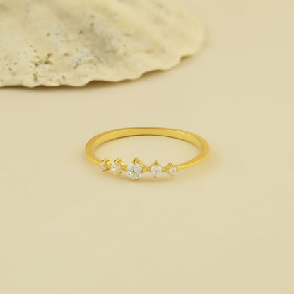 10K Gold 5 Stone Ring - 2S120