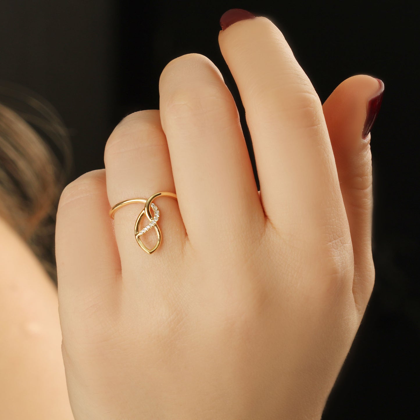 18K Gold Spiral Design Ring - LR40