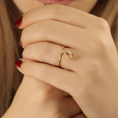 18K Gold Spiral Design Ring - LR40