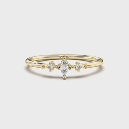 10K Gold Minimalist Marquise Ring - 2S111